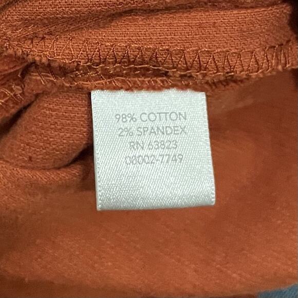 CJ Banks Jacket Plus Size 1X Burnt Orange Stretch Corduroy Collarless Country - Picture 7 of 13